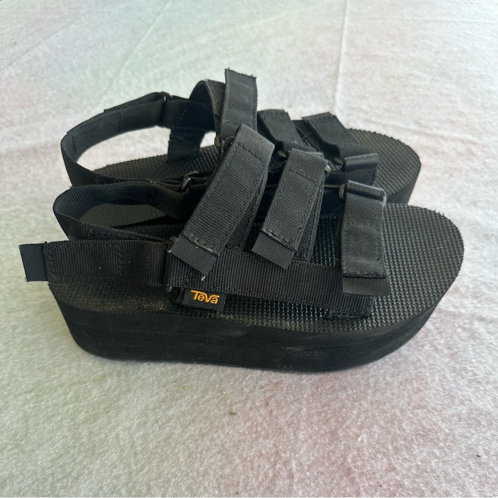 Black Teva Platform Sandal